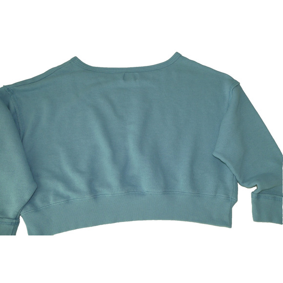 American Eagle Blue Cropped Sweatshirt Women’s MEDIUM Oversize Slouchy - Picture 6 of 6